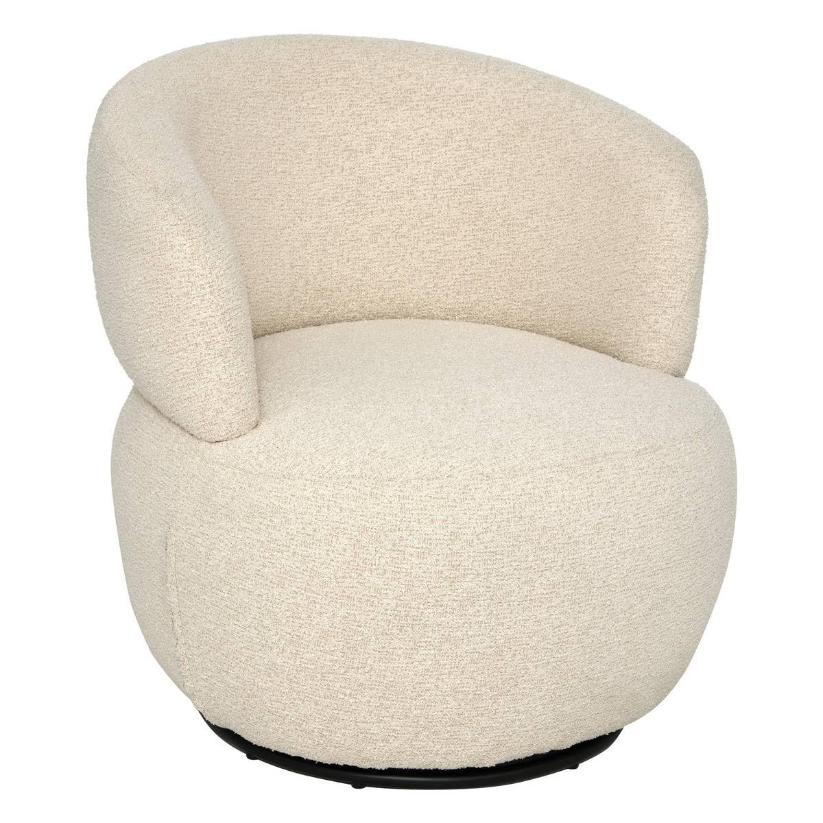 Atmosphera - Fauteuil Pivotant Sileo Argile, Tissu Bouclette, 74 x 72 x 73 cm - pour Salon, Chambre, Bureau