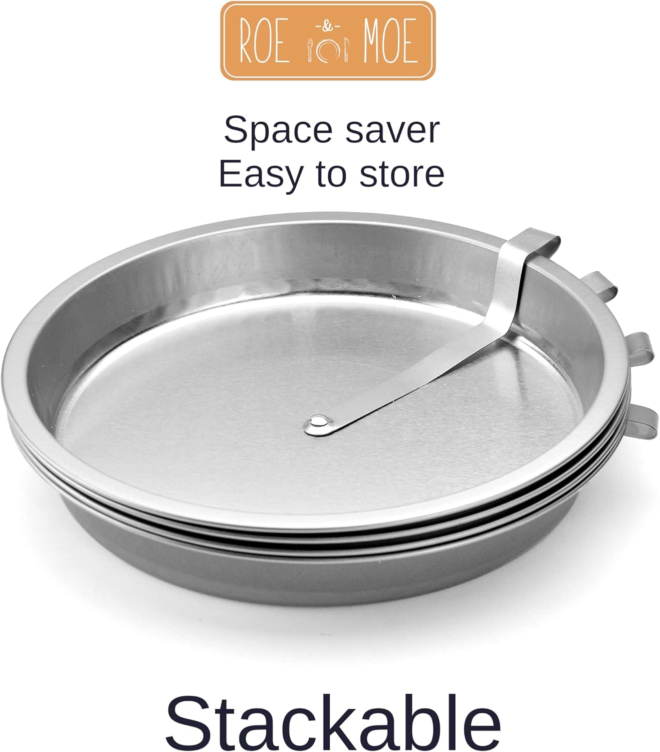 Roe & Moe 9" Easy Out Quick Release Tart, Quiche, Pie and Cake Pan - Set of 4