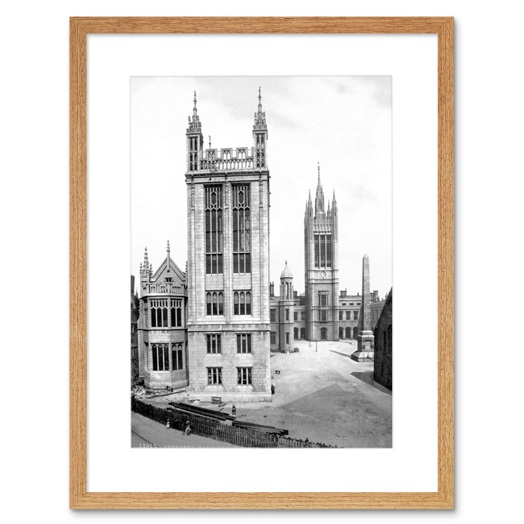 Wee Blue Coo Aberdeen Marischal College Scotland Old BW Framed Wall Art Print