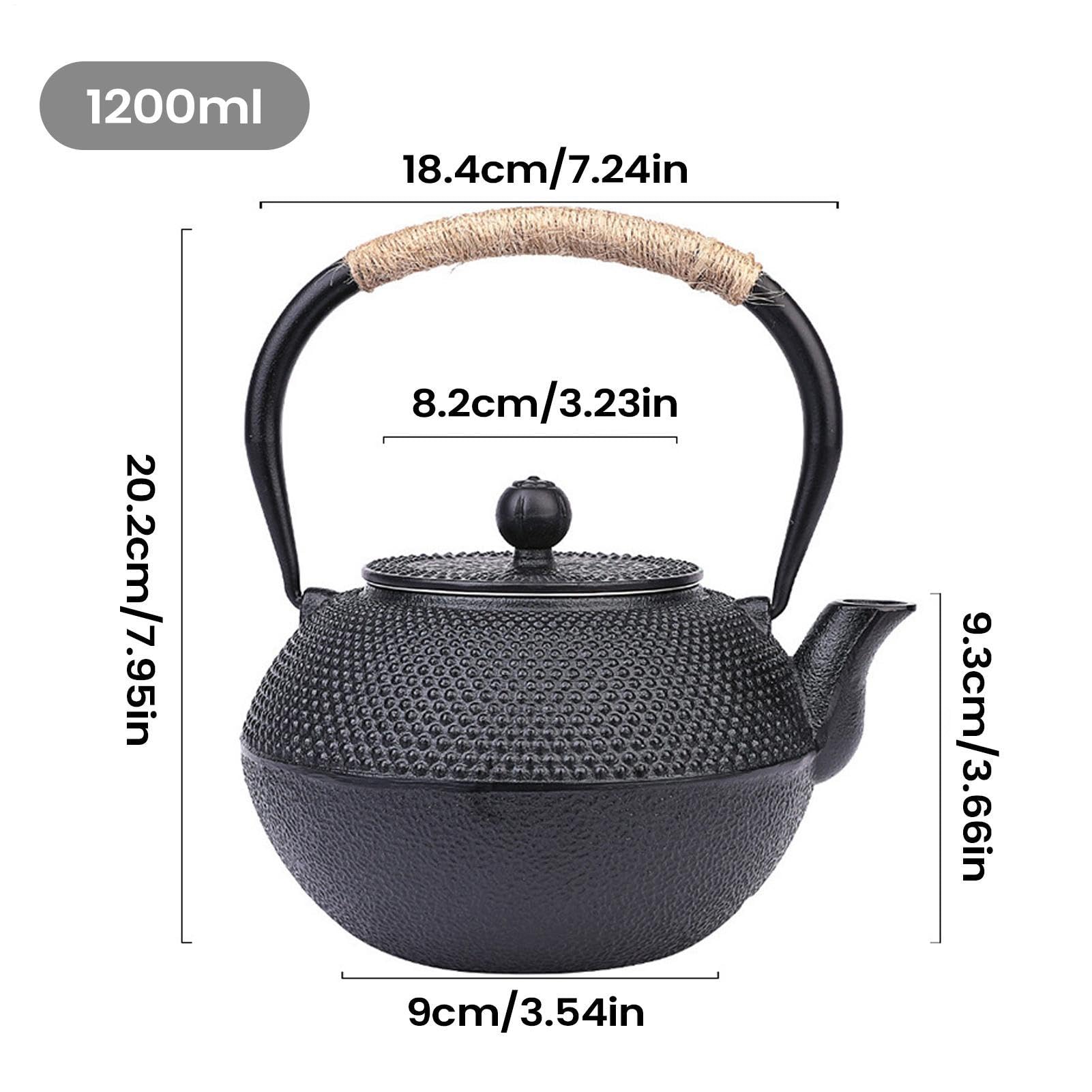 Para Estufa Hierro Fundido Interior Esmaltado Compatible Con Inducción Para | Hervidor de Té Utensilio De Cocina Restaurante Camping Picnic Y Placas De Inducción