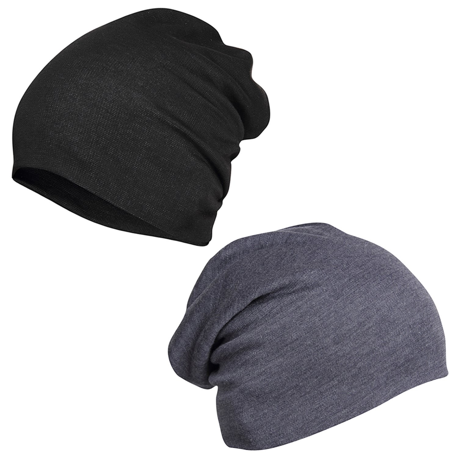 FabSeasons Cotton Slouchy Beanie and Skull Cap for Summer, Winter, Autumn & Spring Season. Combo Pack of 2 (Blue, Black) (B074G1GJ7C) Amazon Price History, Amazon Price Tracker
