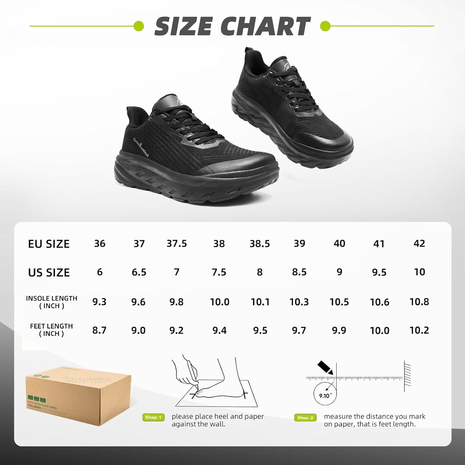 Women's Orthopedic Diabetic Wide Running Shoes: Comfortable Casual Arch Support Plantar Fasciitis Fashion Sneakers, High Arch Work Tennis Walking Shoes for Foot and Heel Pain Relief - Image 9