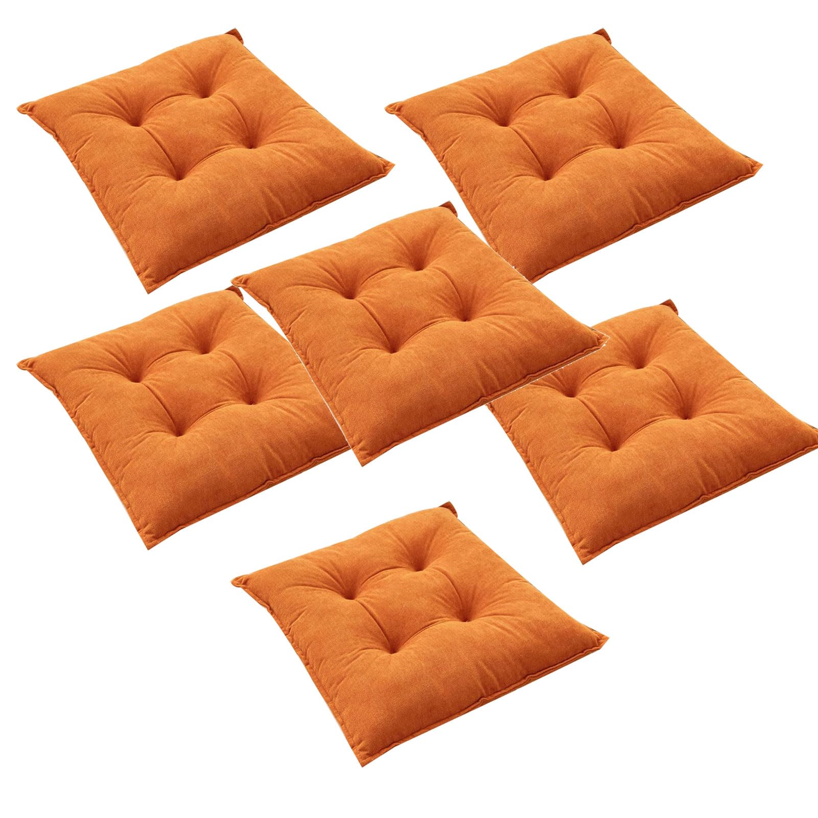Coussin de chaise carré lot de 6 antidérapant avec attaches 43x43 cm