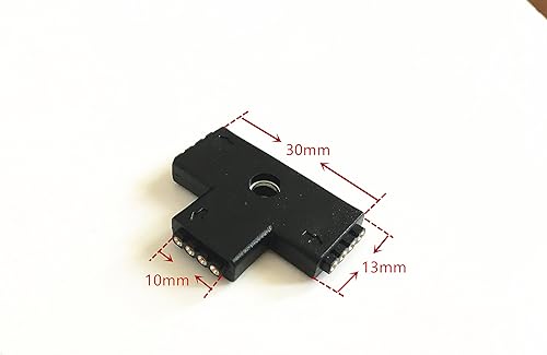Miniatura 3 de 10pcs 0.394 in 4-pin T-Shape 3-End conector hembra para LED RGB 5050 Flex tira de luz (forma T)