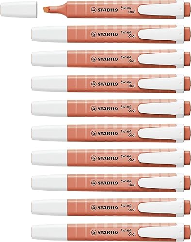 STABILO Resaltador - Swing Cool Pastel - Paquete de 10 - Mellow Coral Red