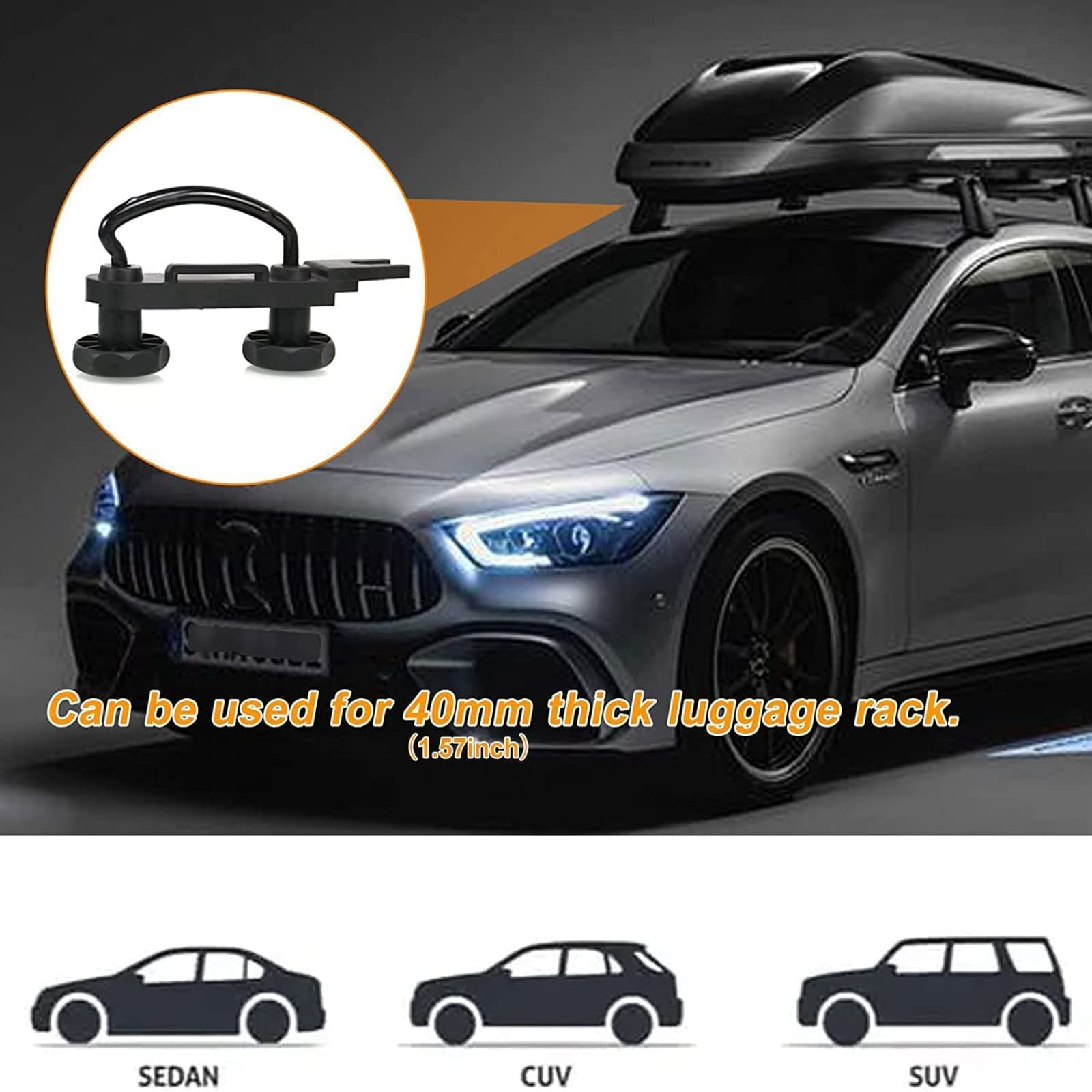 DYOUen 4 Pcs Roof Box Fixing U Bracket Universal Car Van Mounting Fitting Kit Heavy Duty U-bolts Clamps Installation Lock Nuts Accessory Set (4