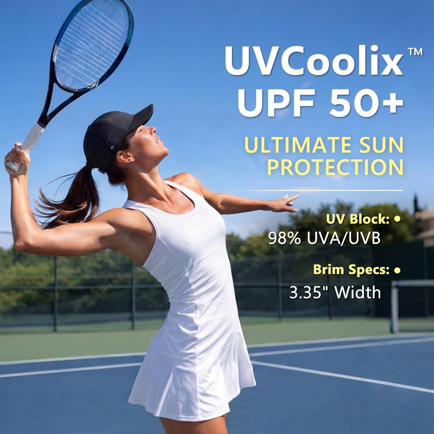 TOP-EX ChicPony™ UVCoolix Cooling UPF50+ Ponytail Thick Hair Womens Baseball Cap,Breathable Lightweight,Golf Running Sports