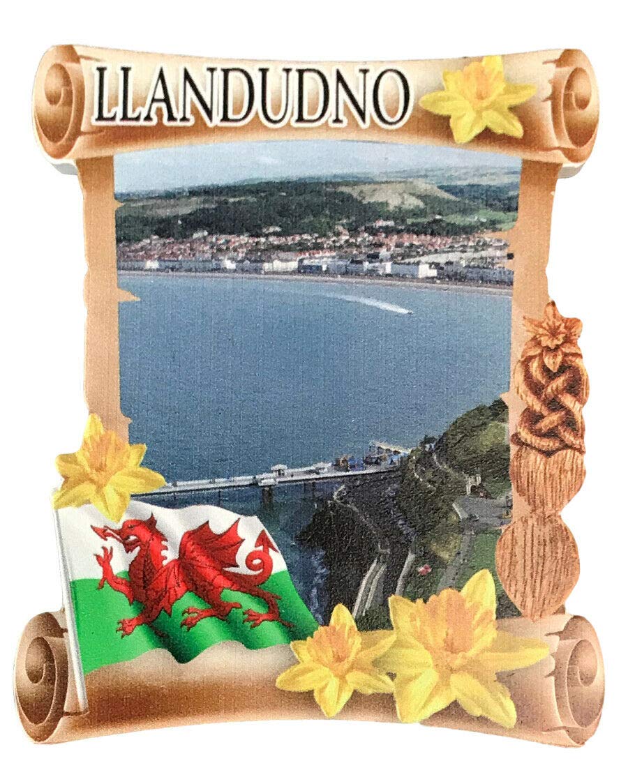emblems gifts Llandudno Scroll Welsh Souvenir Fridge Magnet