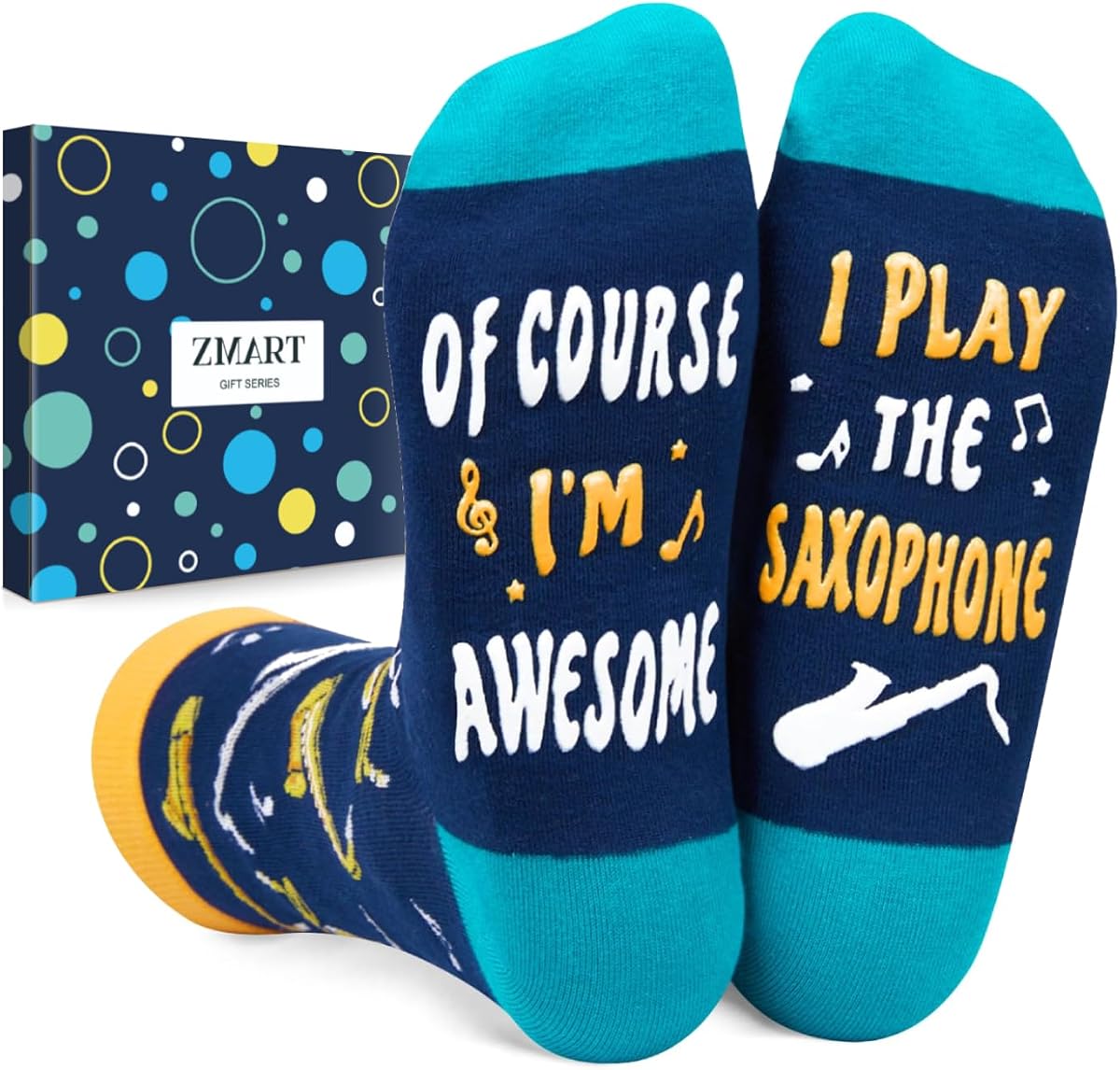 Zmart Music Gifts for Music Lover - Piano Guitar Saxophone Drum Socks for Player Musician