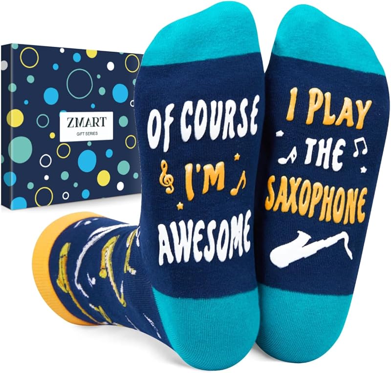 Zmart Music Gifts for Music Lover - Piano Guitar Saxophone Drum Socks for Player Musician