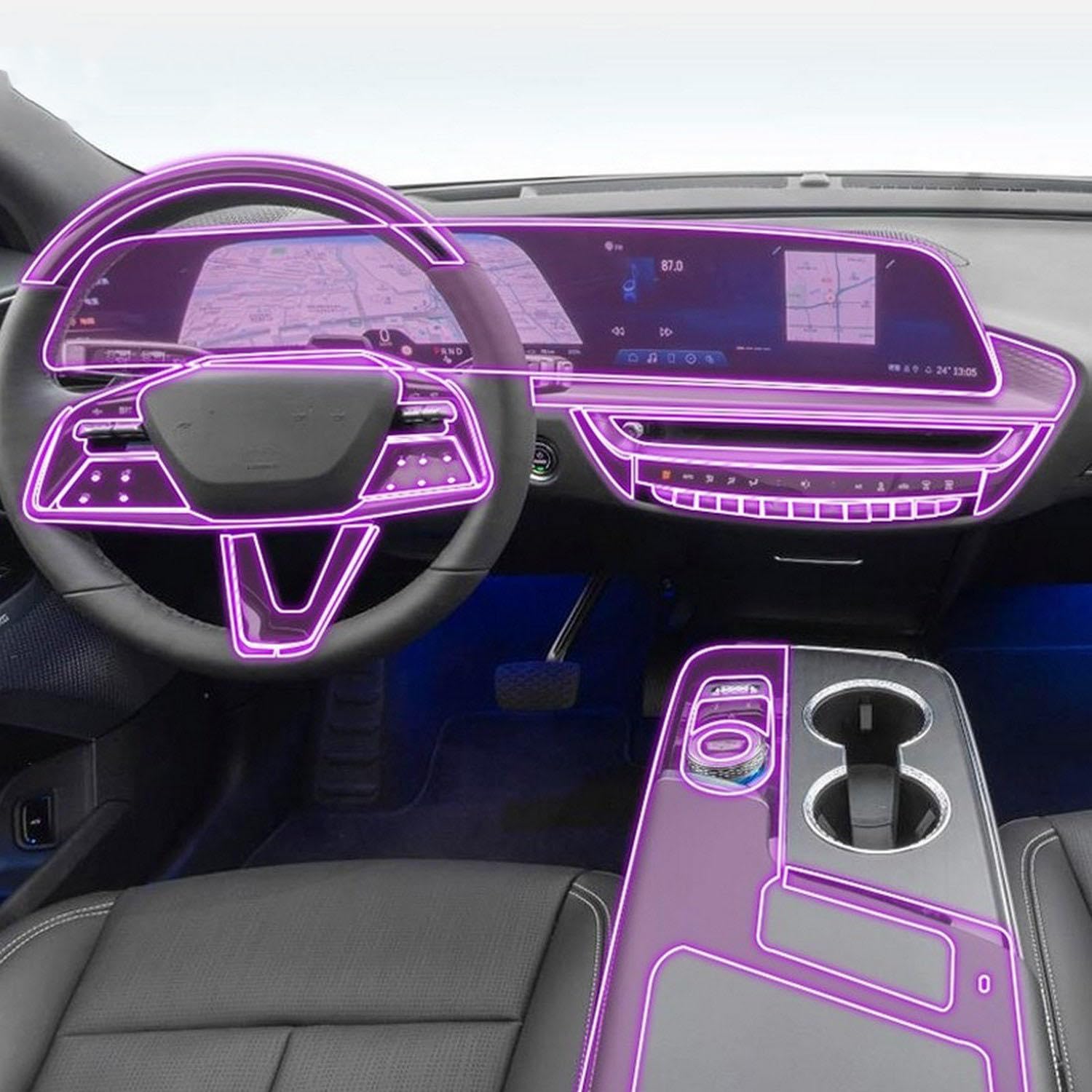 LAVIYE Pellicola di protezione antigraffio per auto trasparente TPU trasparente pellicola protettiva autoadesiva schermo consolle, per Cadillac LYRIQ 2022-2023