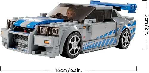 LEGO Speed Champions Nissan Skyline GT-R (R34) de 2 Fast 2 Furious, Maqueta de Coche Juguete para Construir, Minifigura de Brian O'Conner, Set 2023, Regalo para Niños y Niñas de 9 Años o Más 76917 - 8