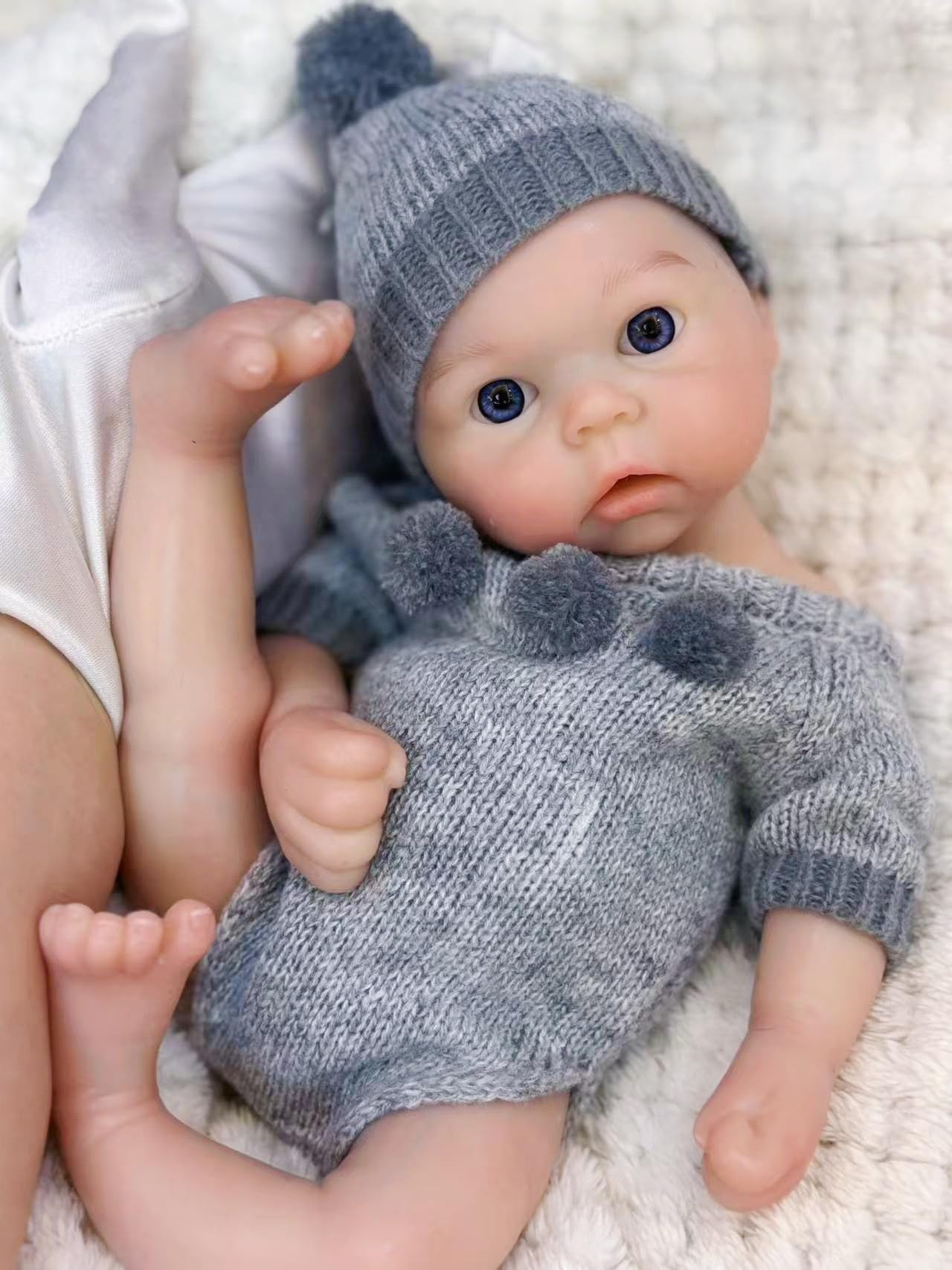 Reborn Babypuppen aus Silikon, 13 Zoll, realistische Silikon-Babypuppe, Set für Kinder ab 3 Jahren