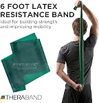 THERABAND Professional Latex Resistance Bands, Individual 6 Ft Elastic Band for Upper & Lower Body Exercise, Physical Therapy, Pilates, Home Workouts, 6 Foot, Blue, Extra Heavy, Intermediate Level 2
