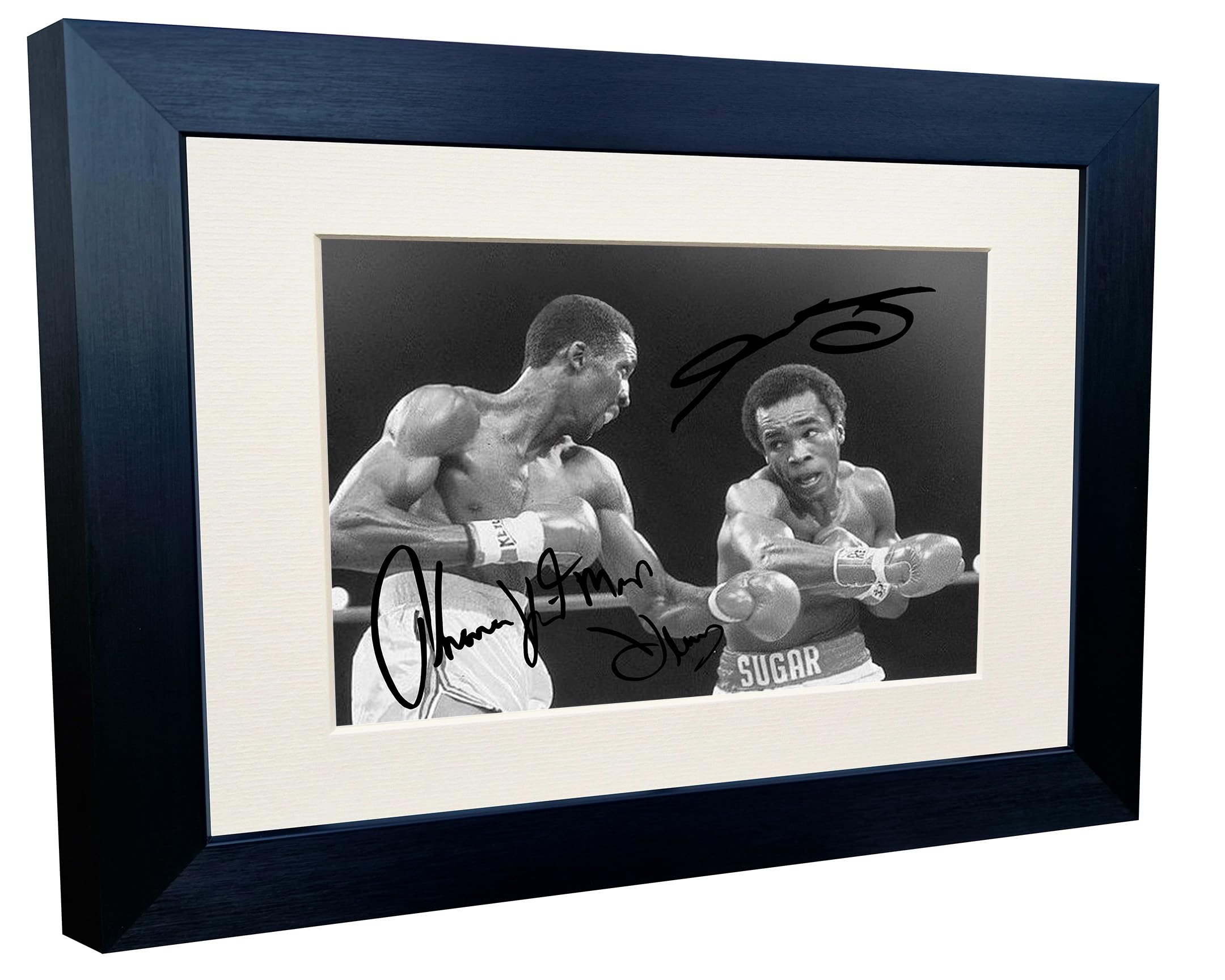 Kitbags & Lockers Black The Showdown Sugar Ray Leonard Vs Thomas Hitman Hearns Boxing Autographed Signed Signature Photo Photograph Picture Frame Poster The Four Kings Hagler Hearns Leonard Duran 1