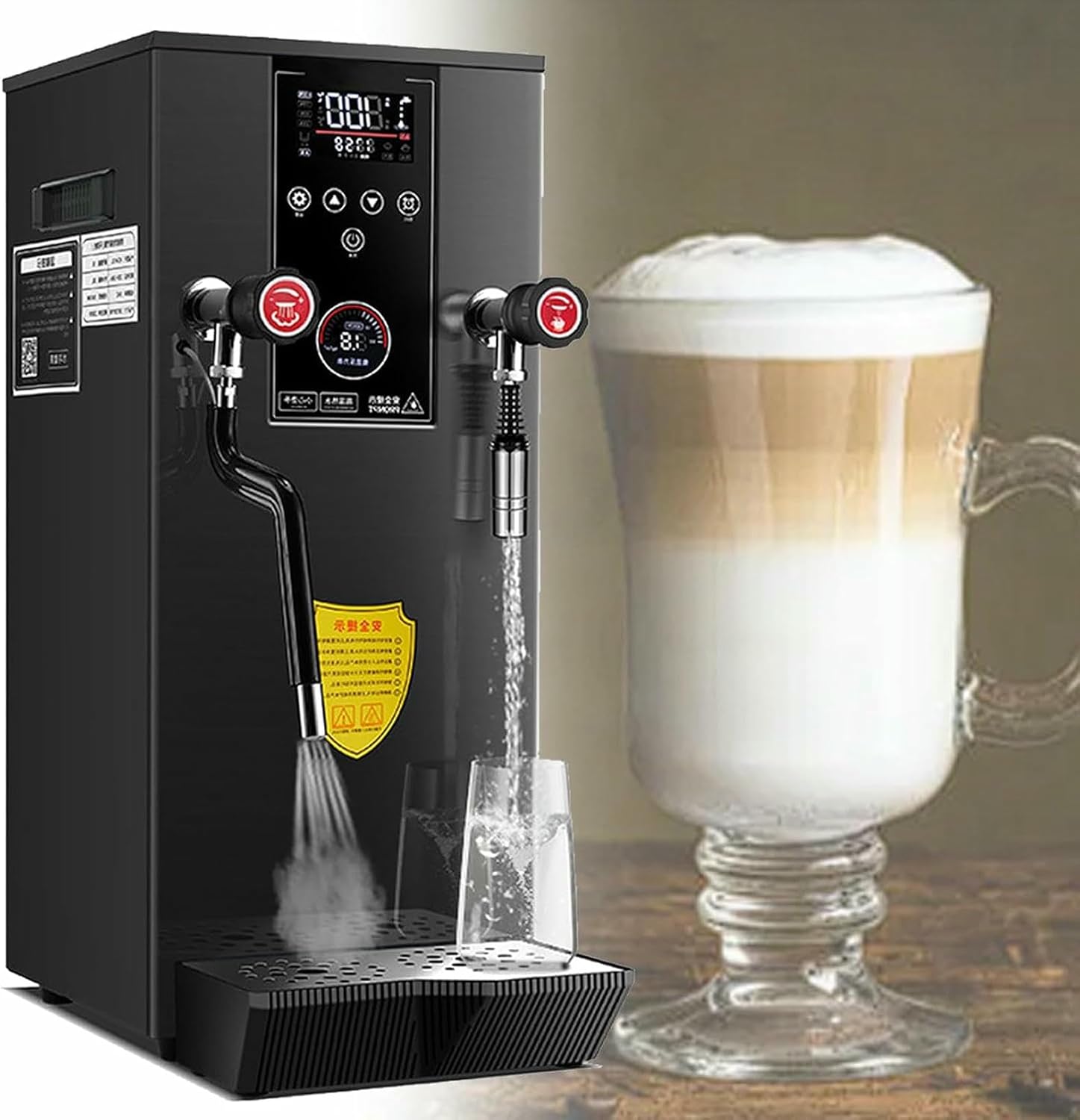 2500W Commercial Steam Foam Maker, Electric Milk Frothing Machine,12L, for Coffee Shop,Drink Shop