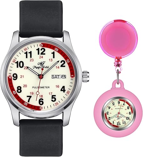 SIBOSUN Reloj de enfermera para enfermera, médico, reloj médico para estudiantes de medicina y médicos, reloj unisex de fácil lectura para mujeres,