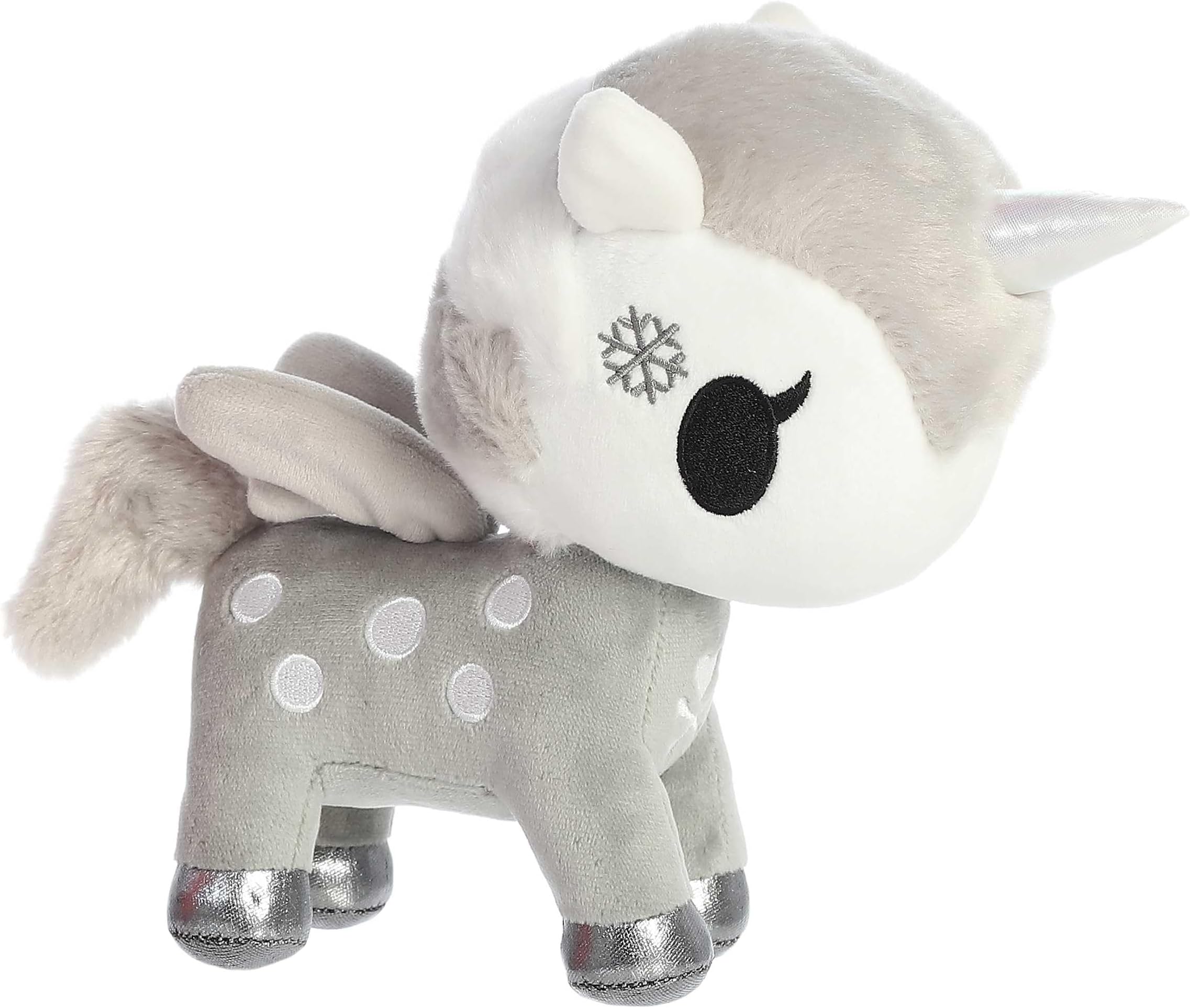 Enchanting ©Tokidoki Toki Mochi Sky Unicorno Snowballs Stuffed Animal - Bright & Colorful Design - Showpiece Plush - Grey 7.5 Inches
