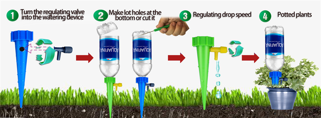 Amazon.com : Self Plant Watering Spikes 12 Pack Auto Drippers Irrigation  Devices Vacation Automatic Plants Water System with Adjustable Control  Valve Switch Design for Houseplant, Gardenplant, Officeplant : Patio, Lawn  & Garden