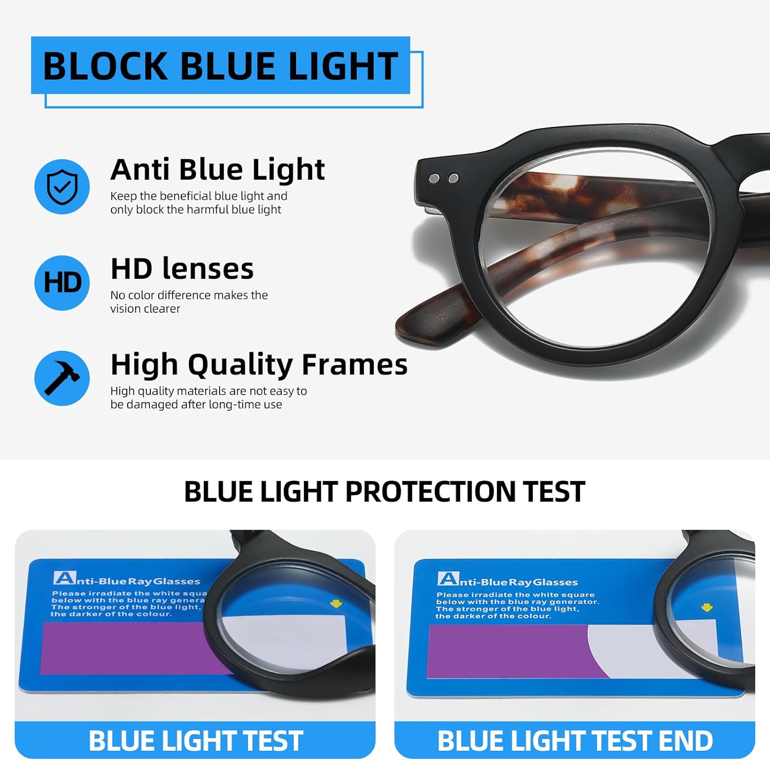 JOLLYNOVA HD7 Reading Glasses, Single Vision & Progressive Multifocal Options, Blue Light Filtering Readers Anti UV - Image 4