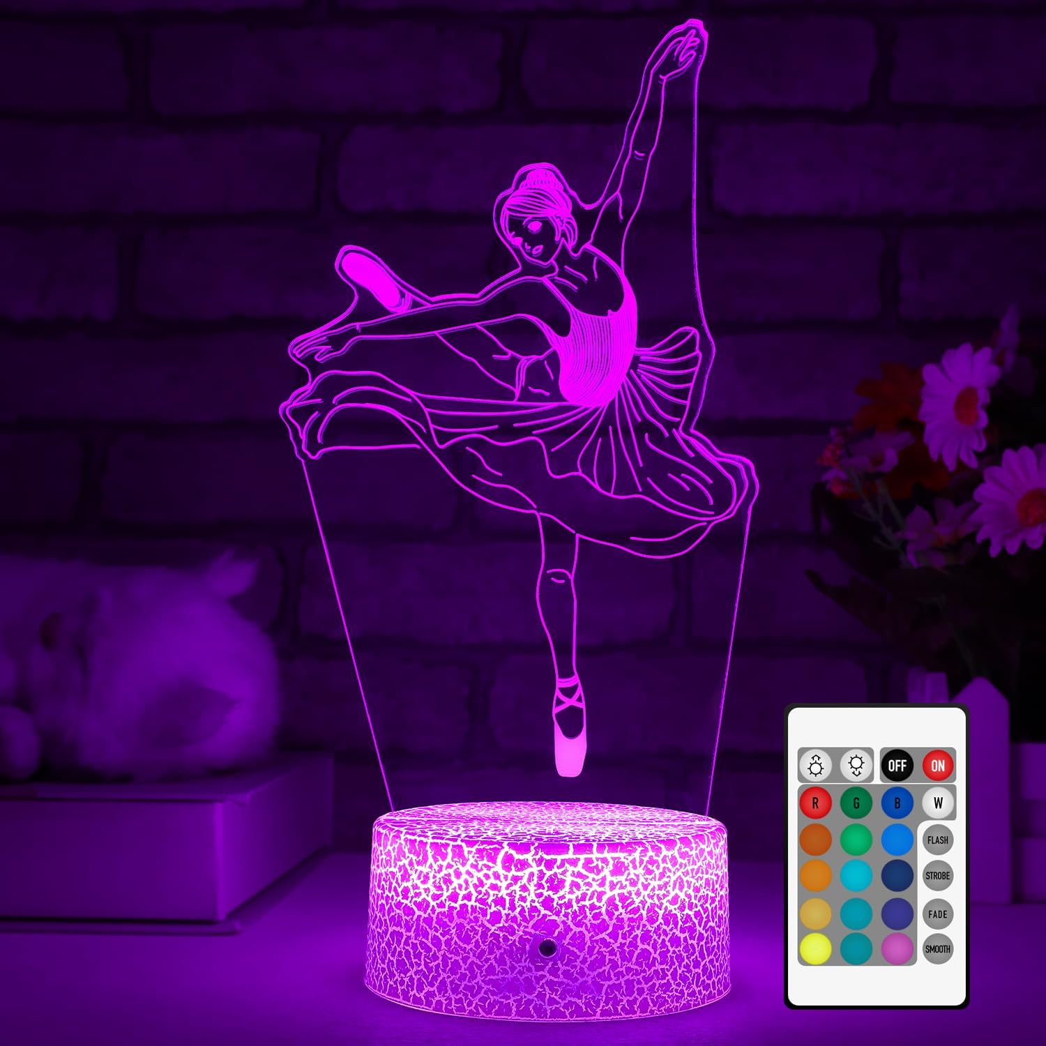FlyonSea Kids Ballet Gifts,Ballets Girls Light Dancer 16 Color Changing Nightlight with Touch and Remote Control, Ballet Art Decor Light Birthday Gifts for Kids Girls Baby