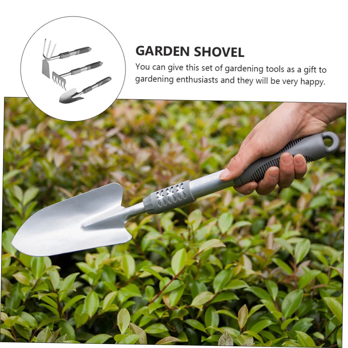 Kit D’Outils de Jardinage Intérieur, Pelle à Planter Les Plantes Succulentes 3 Pièces en Acier et PVC, Forte et Tranchante pour Désherbage et Transplantation