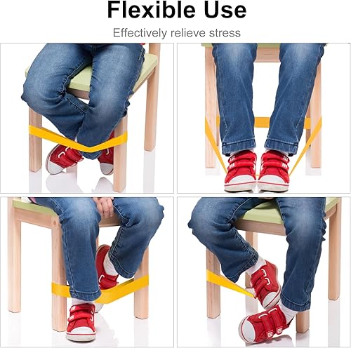 Miniatura 4 de PLULON Paquete de 30 bandas para sillas para niños con pies inquietos, coloridas bandas para la ansiedad para sillas de escritorio, bandas elásticas