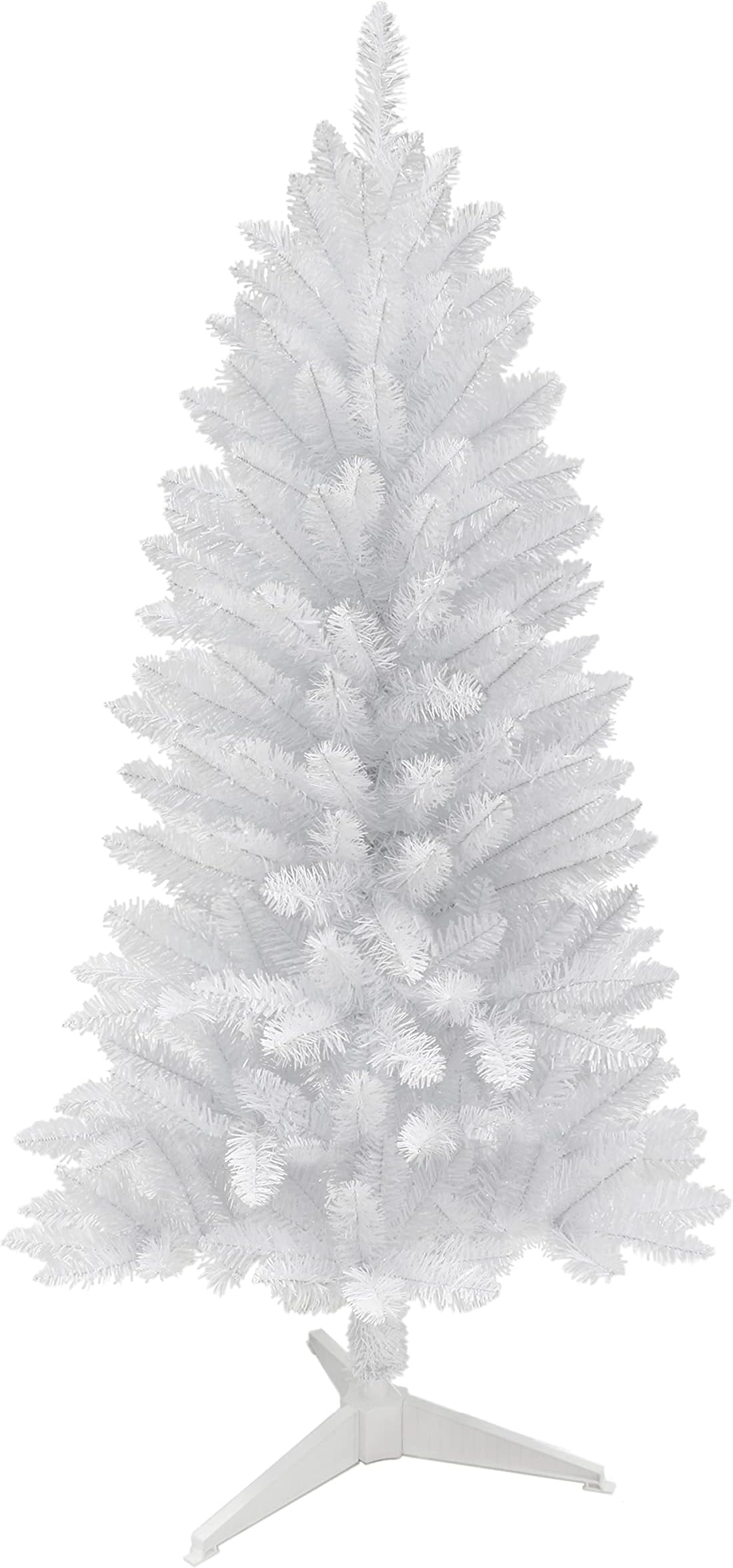 Puleo International 4 ft Unlit White Carson Aritificial Pine Tree 188 Tips