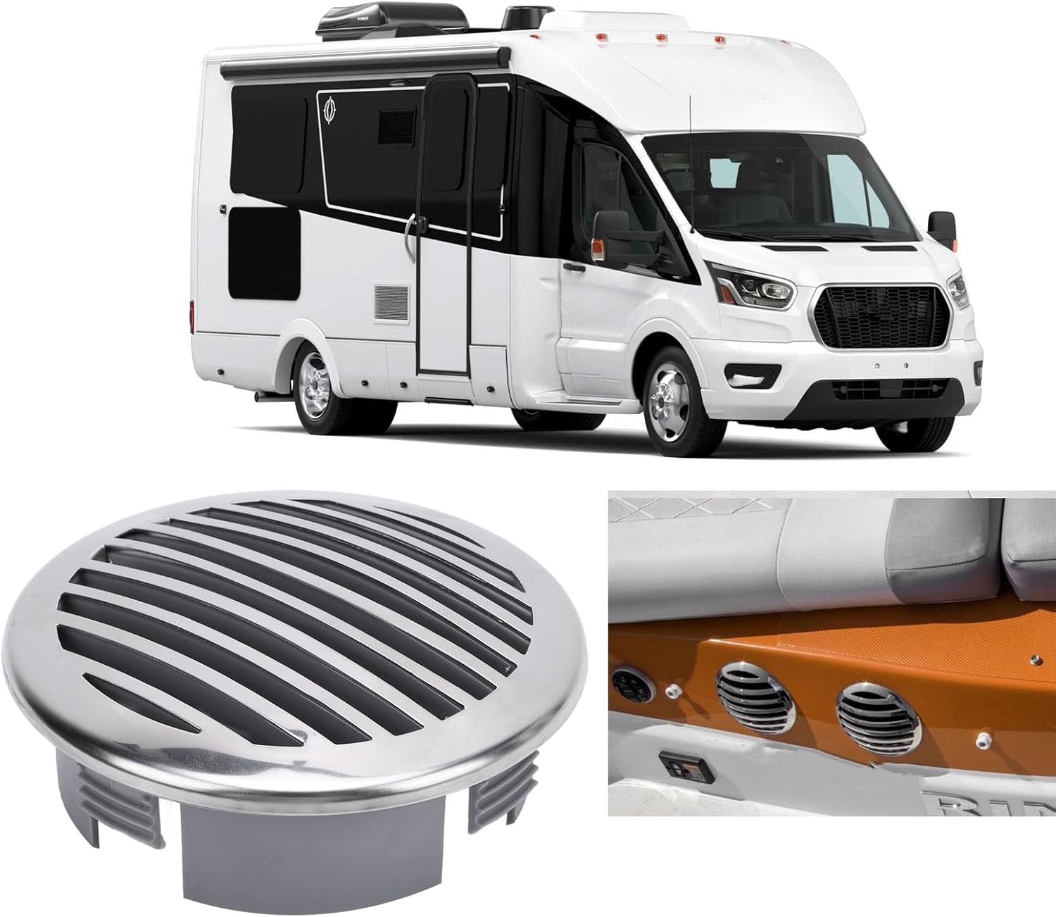 4インチボートエアフローベントカバー、316ステンレススチールエアベント、ボートベント換気ベンチレーターカバー、エアアウトレットベン