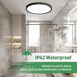 6PK 12 Inch LED Flush Mount Ceiling Light,24W, 2520LM, 3000K/4000K/6000K CCT Selectable,Ultra Thin 0.98" Black LED Ceiling Light, Surface Mount Ceiling Light Fixture for Bedroom, Kitchen, Living Room