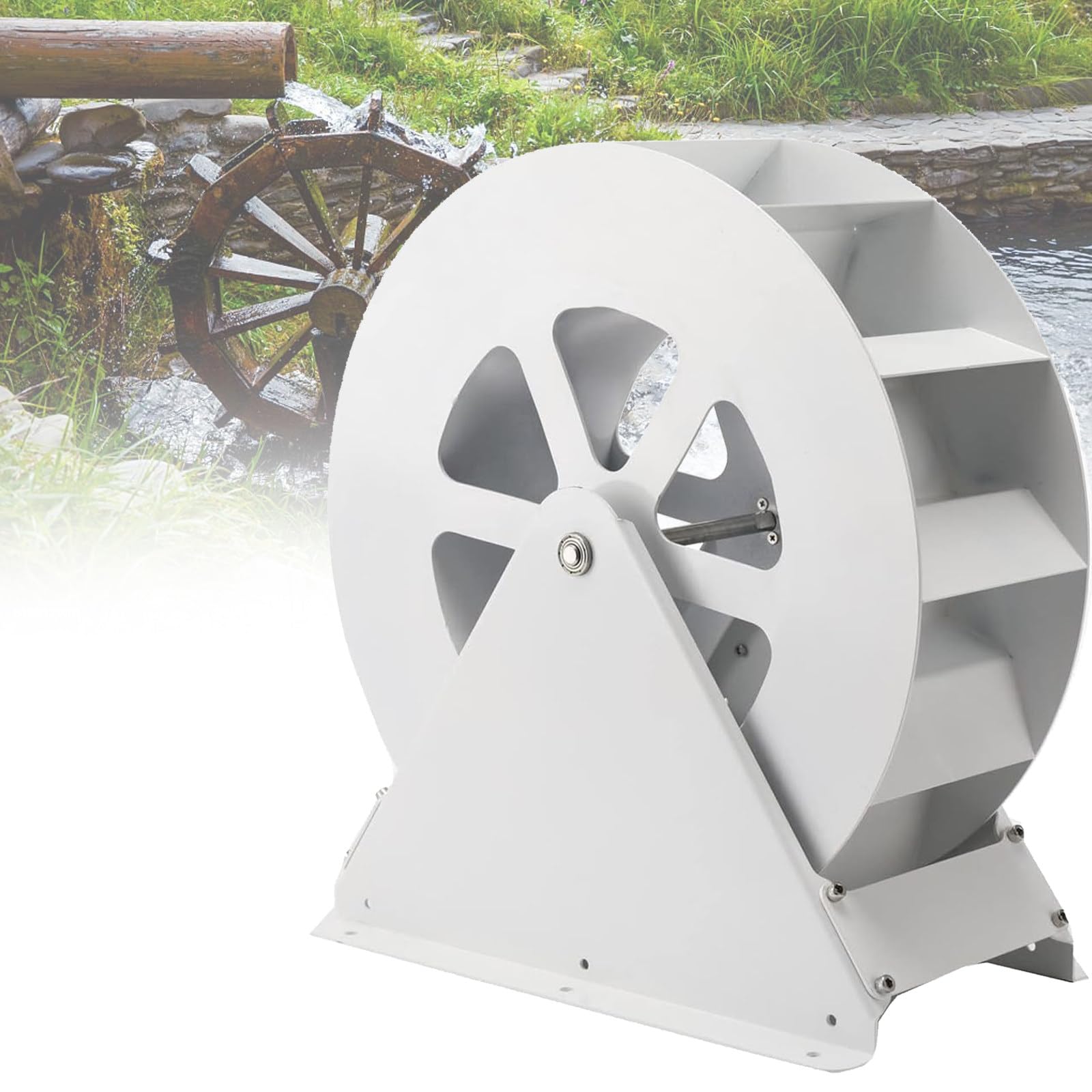 Microgenerador HidroeléCtrico De 50 W/100 W, PequeñO Equipo HidroeléCtrico PortáTil, Generador De Rueda HidráUlica De Turbina De Agua De Acero,50W