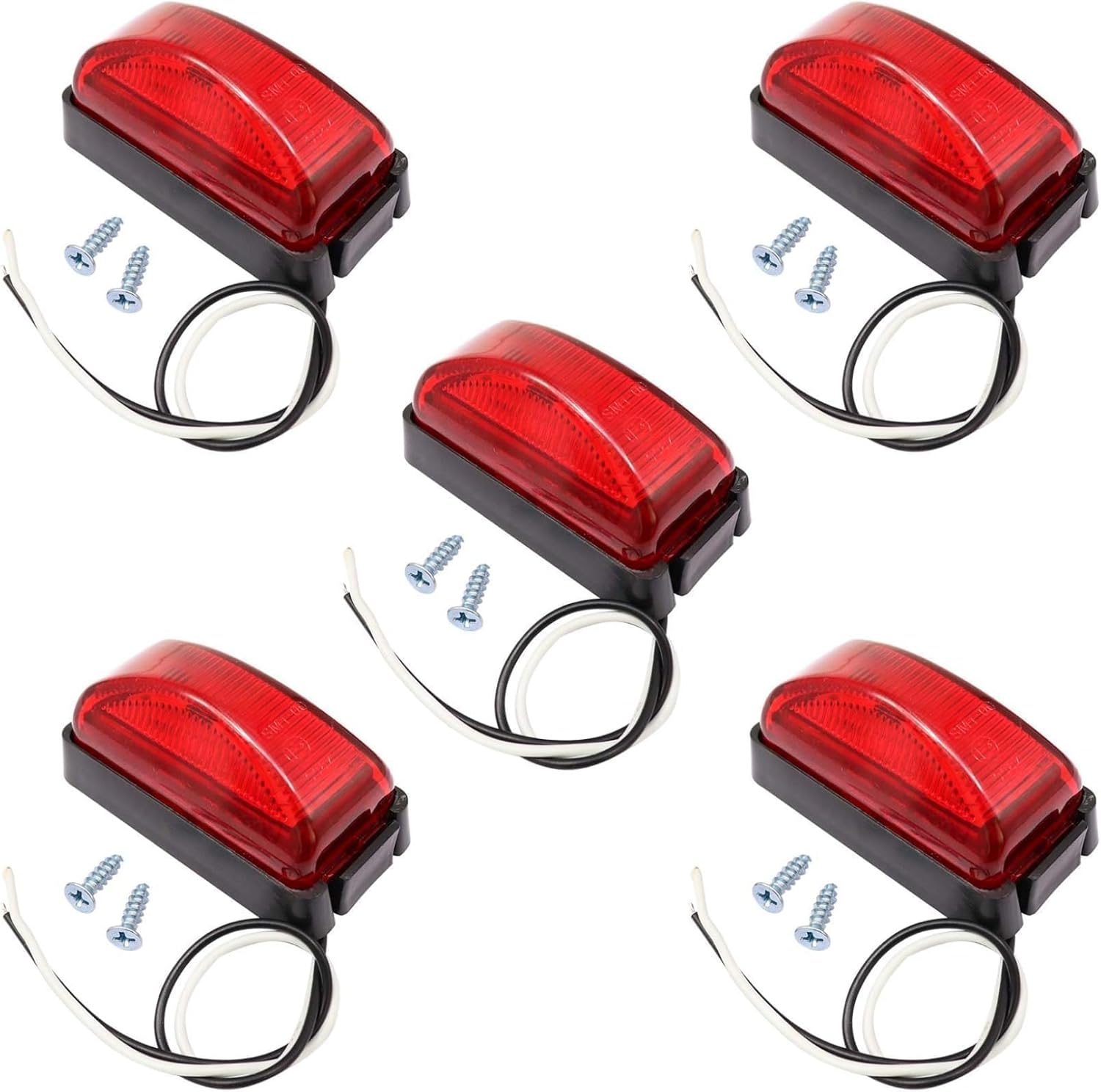 NLQR 5pc OBS Dually Tailgate Light, Compatible with Chevrolet Compatible with GMC 3500 C30 1988-2000, Dual Rear Tailgate Lights