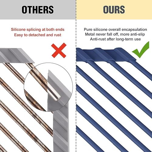 Miniatura 9 de Tomorotec Escurridor de platos compacto con revestimiento de silicona triangular para esquina del fregadero, organizador plegable de acero