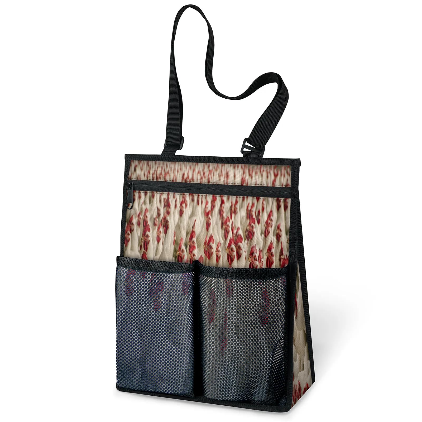 Ourtheme Chickens Animal Portable Shower Bag for Travel Gym Camp Beach Tote Shower Caddy Bags Hanging Toiletry Organizer