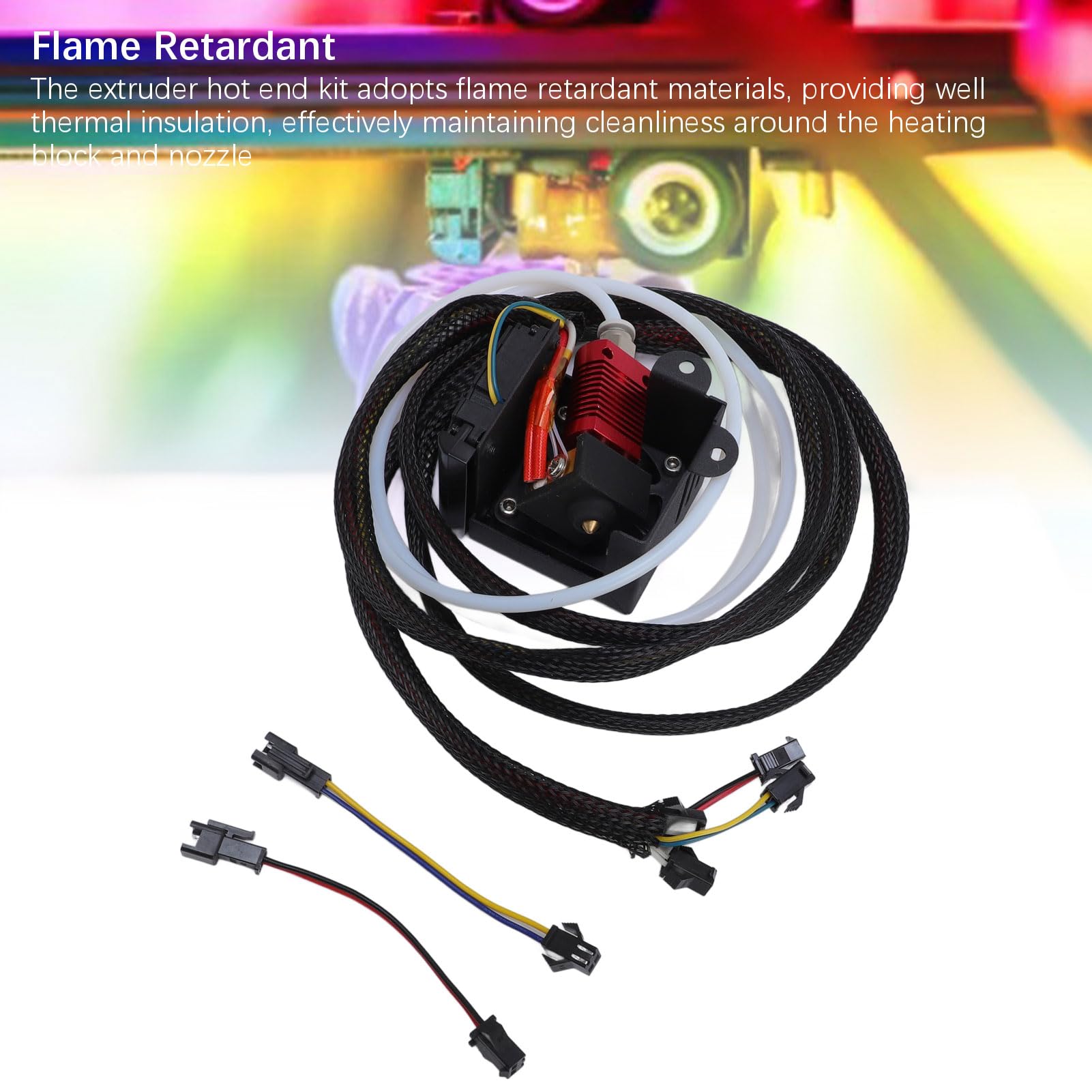 Naroote Kit Hotend d'extrudeuse Entièrement assemblé, Extrudeuses d'Imprimante 3D, Mise à Niveau Ender 5 Hot End avec Bloc Chauffant 24 V et Ventilateur de Refroidissement, Idéal pour Imprimante
