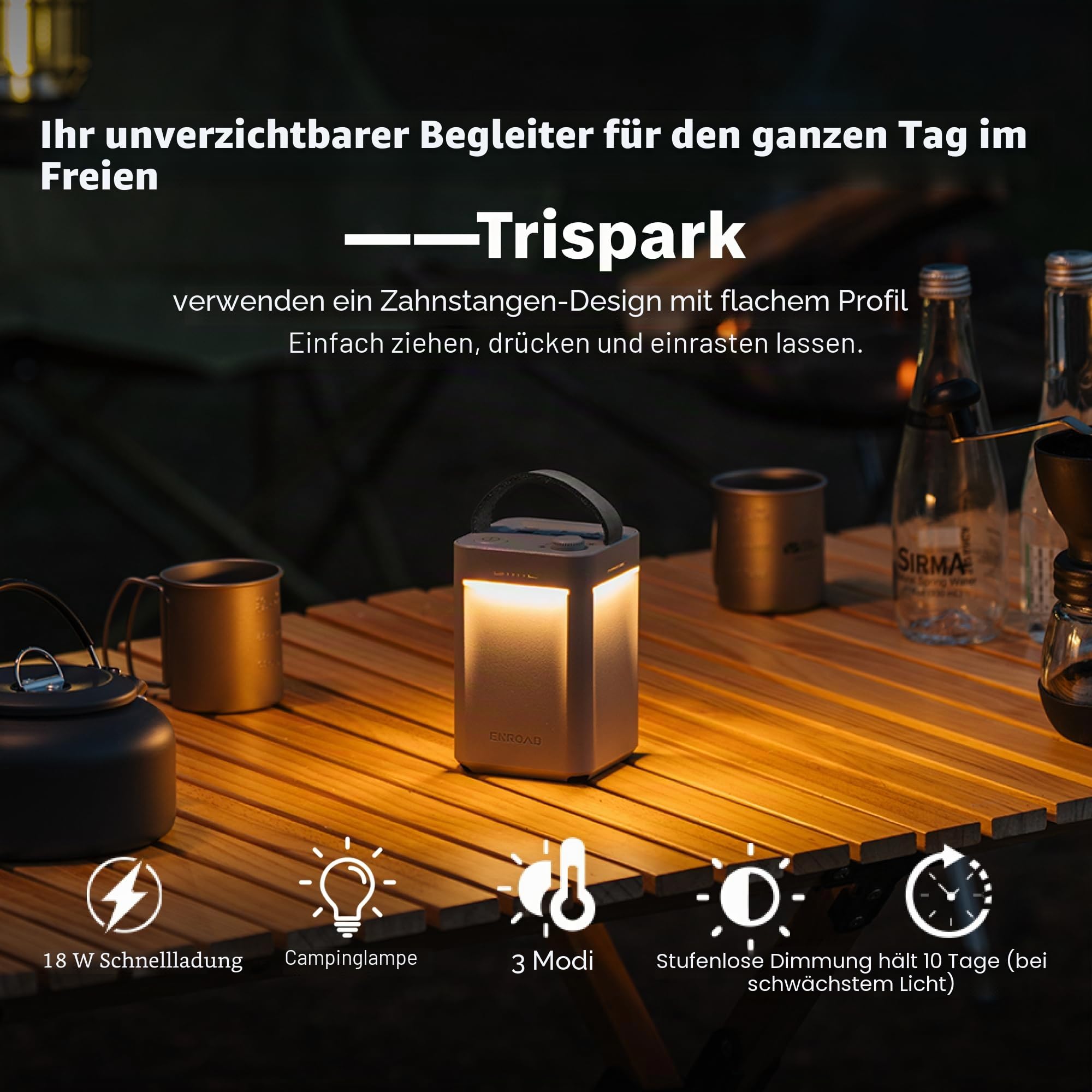 Nomadix Pro Dachbox für Autos, Fingerprint & 30W Solar Panel, Ultraleise Aerodynamik, inkl. Powerbank & LED Rücklicht, XL-400-E-Schwarz