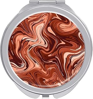 Espejo de maquillaje de viaje con patrón de r...