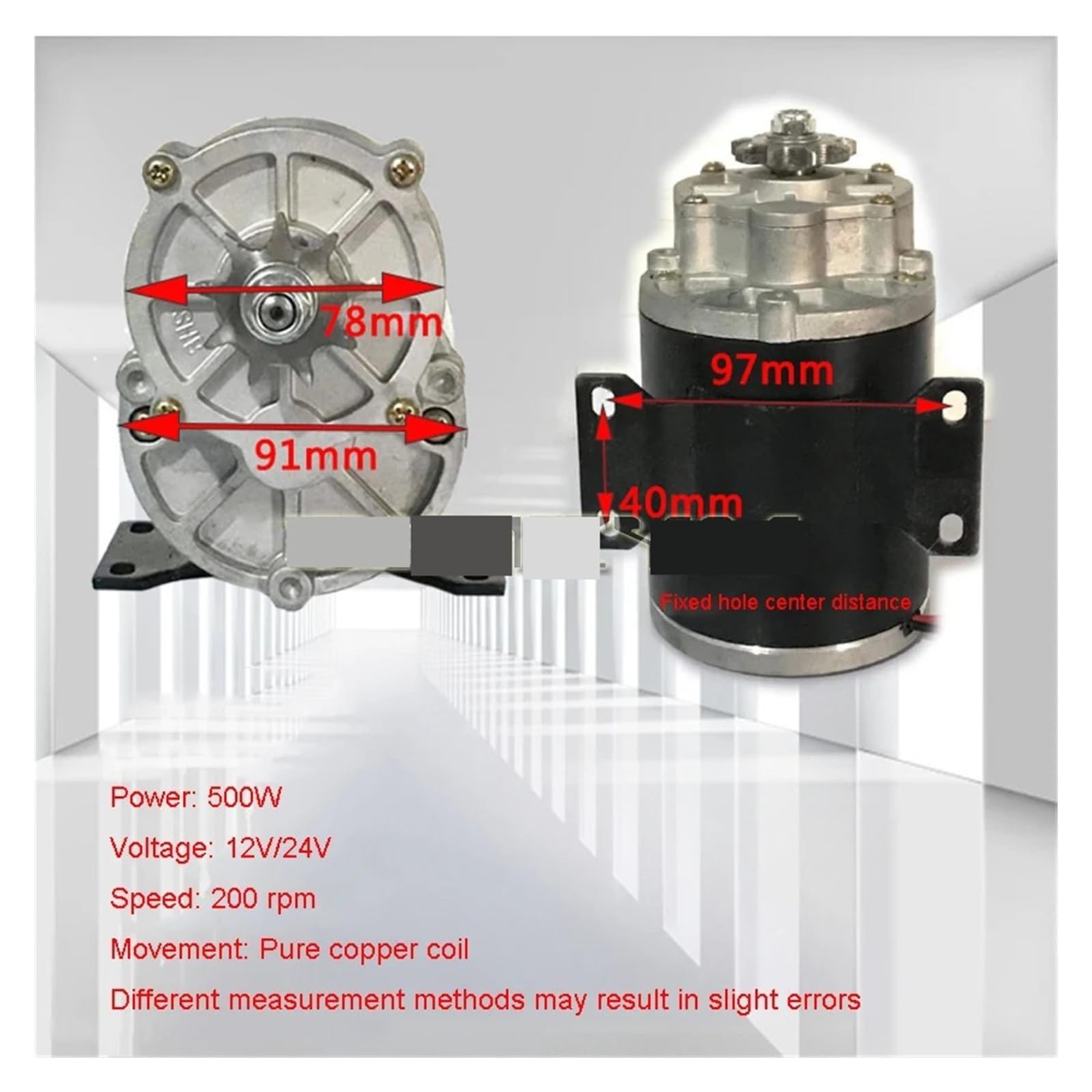 Motore con riduttore CC da 12 V, 24 V, 500 W, 200 giri/min, 9 denti/14 denti, motore for fertilizzazione ad alta coppia, pignone multiuso per barca, auto(500W 200R 9 teeth,24V)