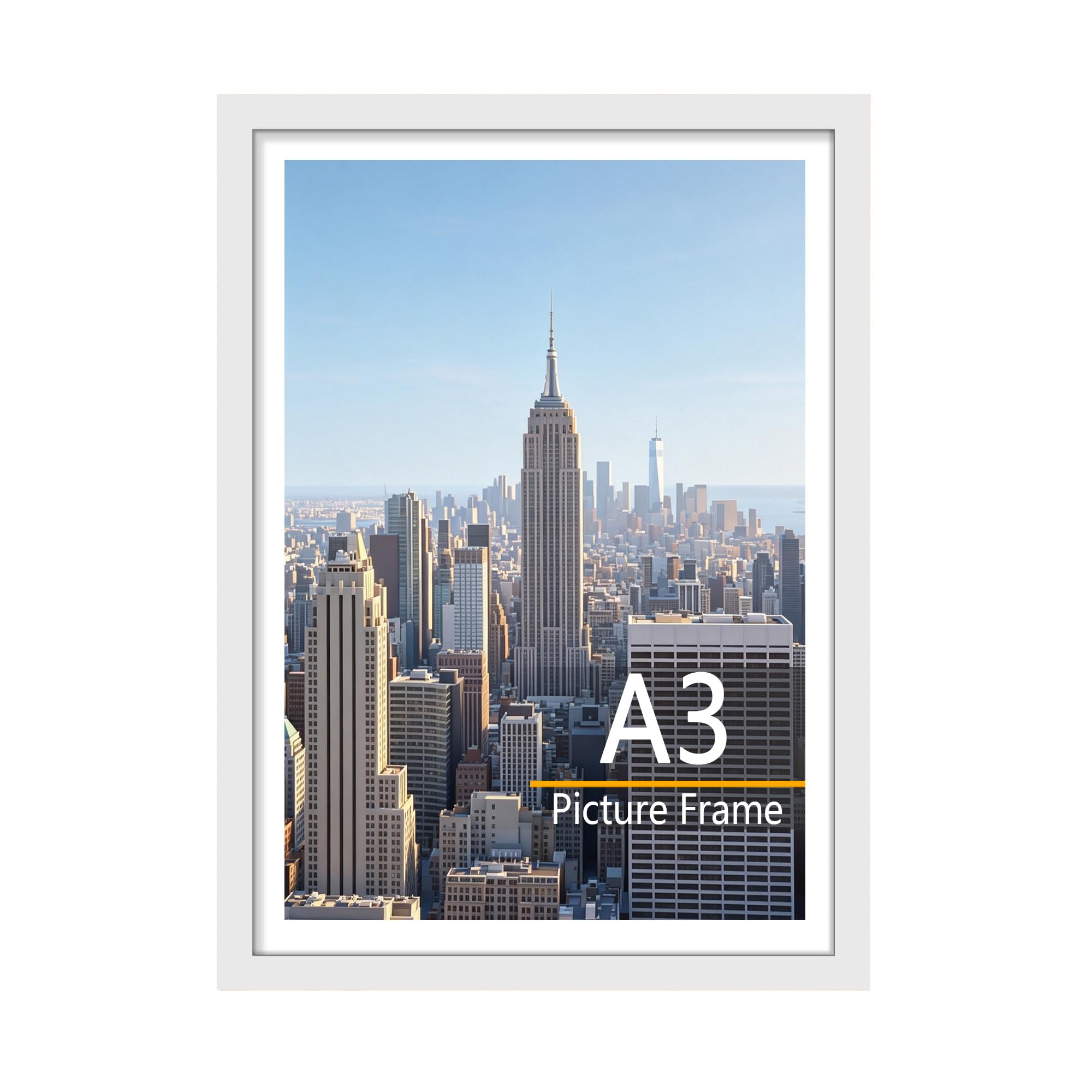 Scholar Tree A3 Picture Frame, 1Pack A3 White Photo Frame, Wall Hanging Picture 29.7 x 42cm,Made from sturdy, Durable materials