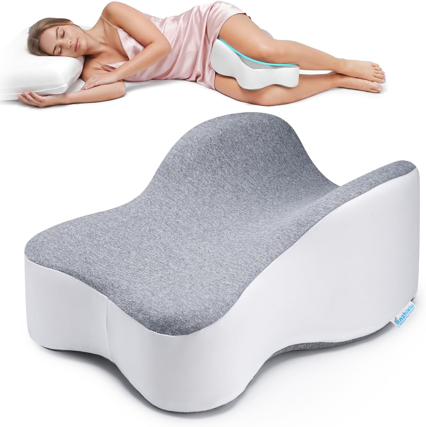 Long Knee Pillow for Side Sleeper Fully Support Thighs and Knees for Sciatica, Back, HIPS, Knees, Joints Pain Relief - Leg Pillow for Sleeping Between Legs Aligns Spine & Relieves Pressure-Large,Gray