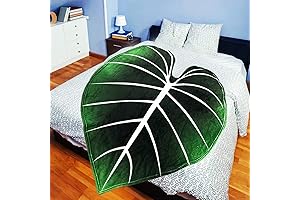Enchanting Leaf Printed Flannel Blanket: A Tranquil Canopy of Verdant Serenity