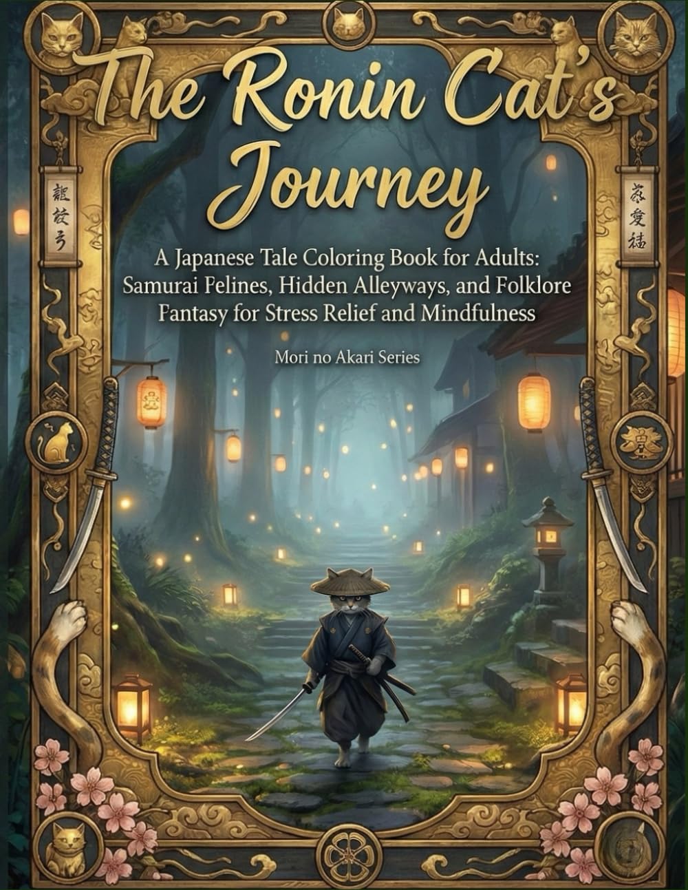 The Ronin Cat’s Journey: A Japanese Tale Coloring Book for Adults: Samurai Felines, Hidden Alleyways, and Folklore Fantasy for Stress Relief and Mindfulness (Mori no Akari Series　Cat’s)