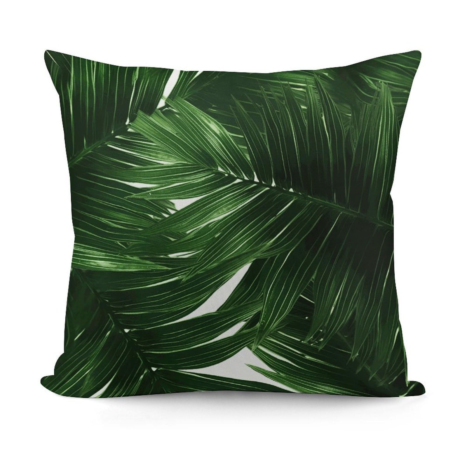 VstaDank Green Palm Leaves Throw Pillow Cover Soft Square Cushion Cover Art Artwork Pillow Covers Mordern Couch Pillow Covers Decorative Cushion Case for Chair Couch Bedroom Living Room