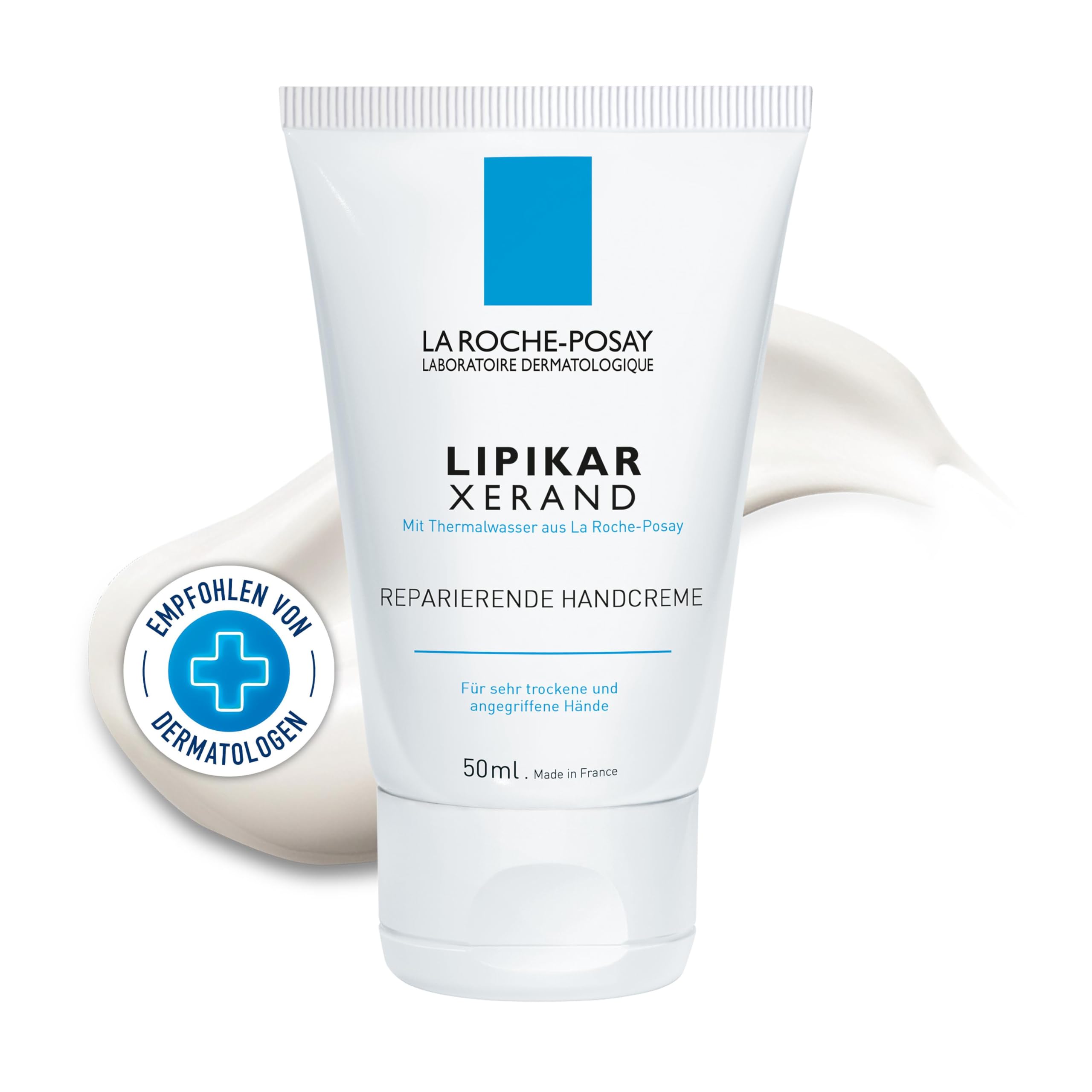 La Roche-Posay Cicaplast Xerand, Regenerierende Handcreme, Zur Stärkung der Hautschutzbarriere, Hautberuhigend, Mit Glycerin, Thermalwasser und Karitébutter, Angenehme Textur ohne Rückstände, 50 ml