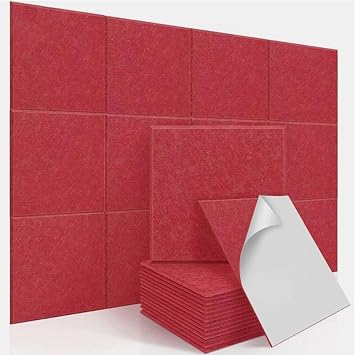 Acoustic Absorption Panels Self-Adhesive, High Density Soundproofing Panel, Acoustic Absorbing Panels for Wall for Recording Studio, Game Room, Offices,F