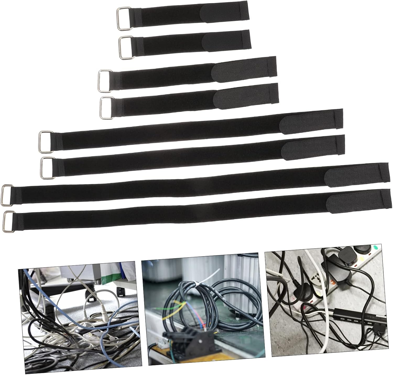 Angoily 32pcs Heavy Duty Nylon Storage Straps Hook and Closure for Cord Organization Lengths for Extension Cords Cables and Appliance Wires