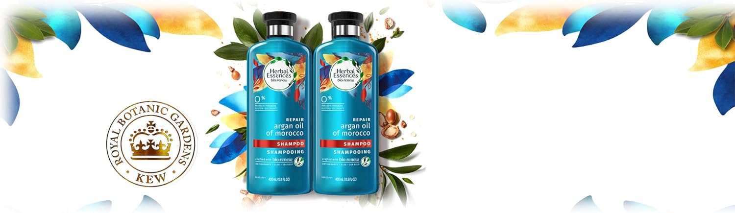 Herbal Essences, Shampoo, BioRenew Argan Oil of Morocco, 13.5 fl oz, Twin Pack, Z Argan Oil Shampoo, 800 ml (Pack of 1) - Image 4