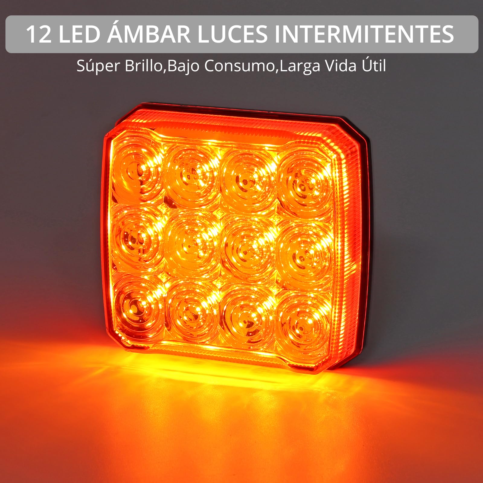 Justech 2PCS Luces Estroboscópicas Coche Magnético,12V/24V Luces de Emergencia Recargables con Cable de Carga,Impermeable IP65,18 Modos de Flash para Señalar un Vehículo Averiado
