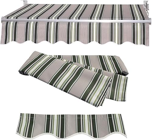 Miniatura 1 de Cubierta retráctil para toldo de patio, 100 % poliéster, tela de repuesto, refugio, exterior, toldo de repuesto para toldo de lona (tamaño 11 x 8