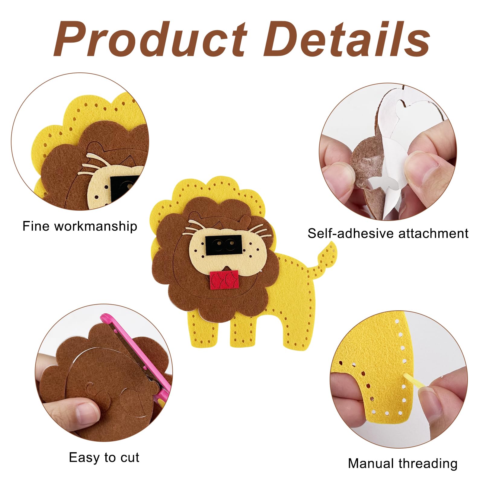 Kit Couture Enfants Licorne – Feutre Prédécoupé, Aiguilles Sûres, Activité Manuelle Créative Pour Débutants